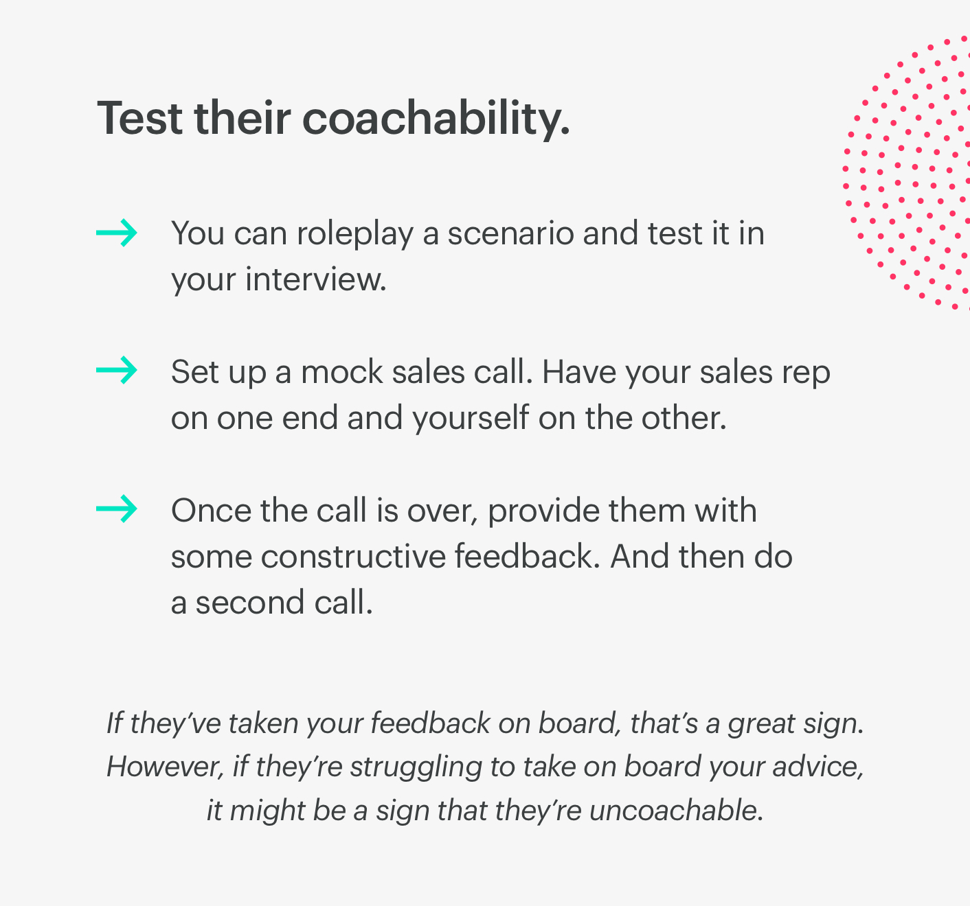 how to test a sales candidate's coachability how to test a sales candidate's coachability