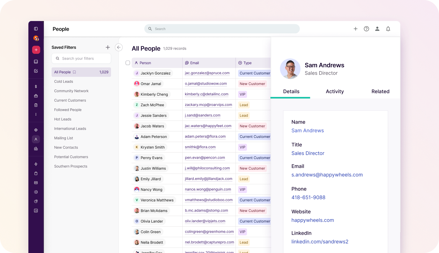 Preview Window in Copper CRM