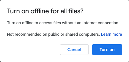 making google docs available offline