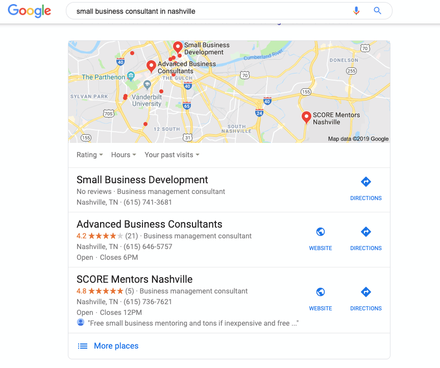 Google Local Search for consultants