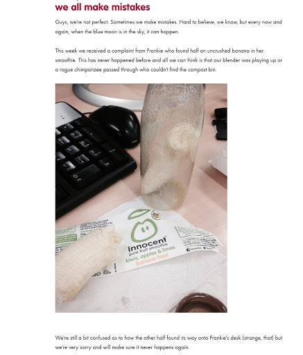 innocent drinks apology letter
