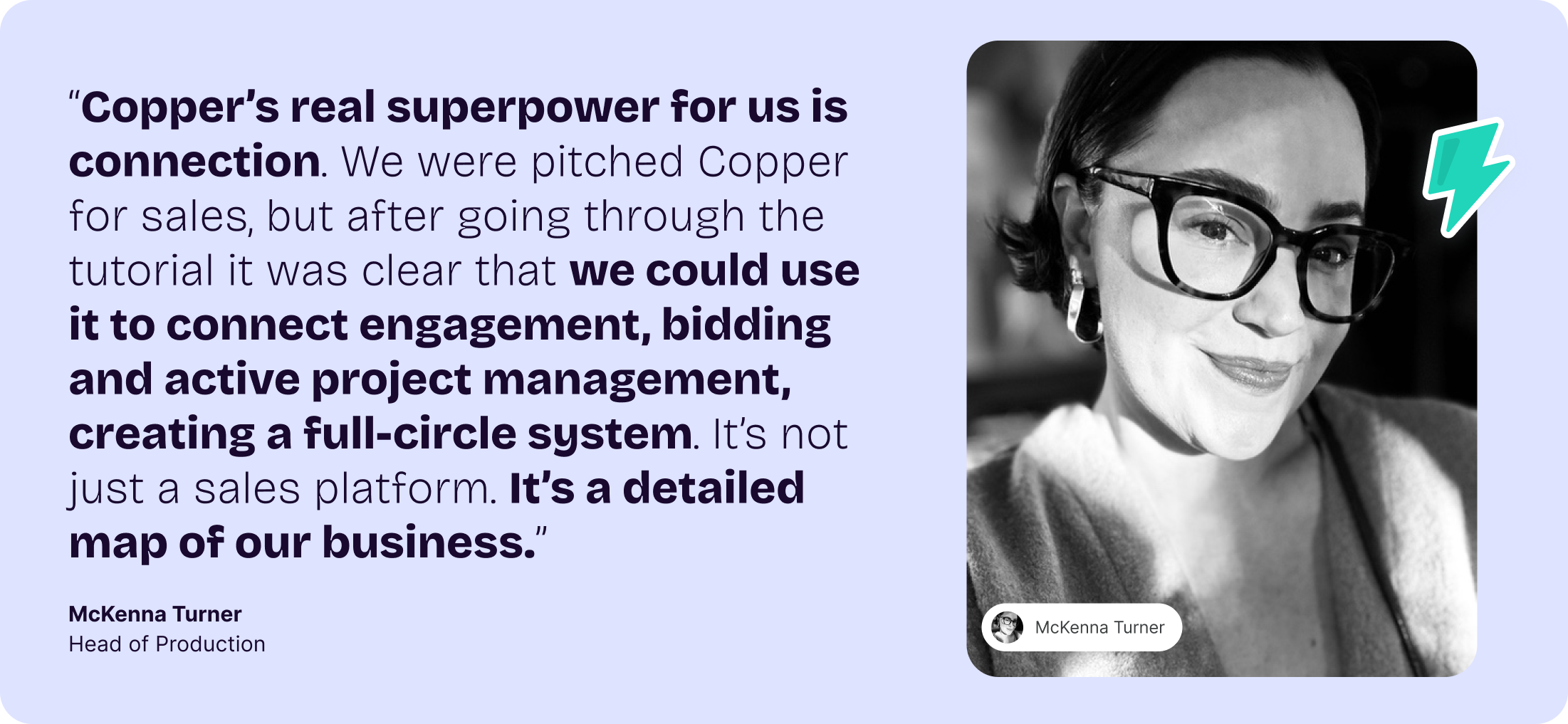 Quote from McKenna Turner, Head of Production | Kontent Partners