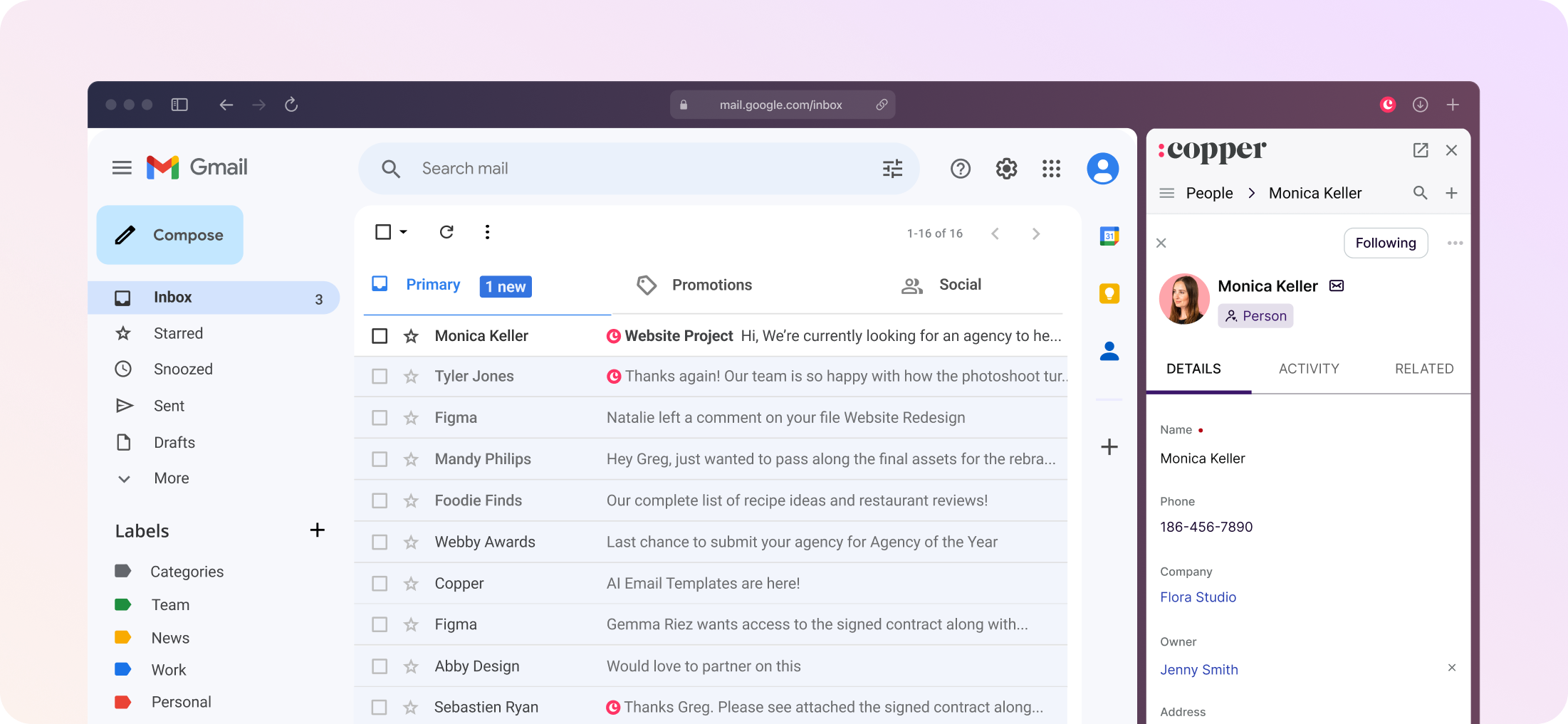 Gmail x Copper CRM