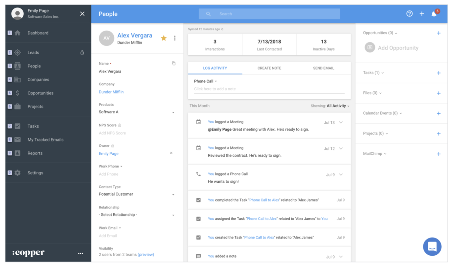 Copper’s CRM is designed to mirror Google’s G Suite UI Copper’s CRM is designed to mirror Google’s G Suite UI