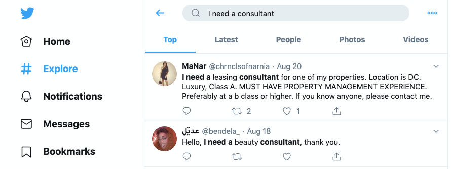 Twitter prospecting for consultants