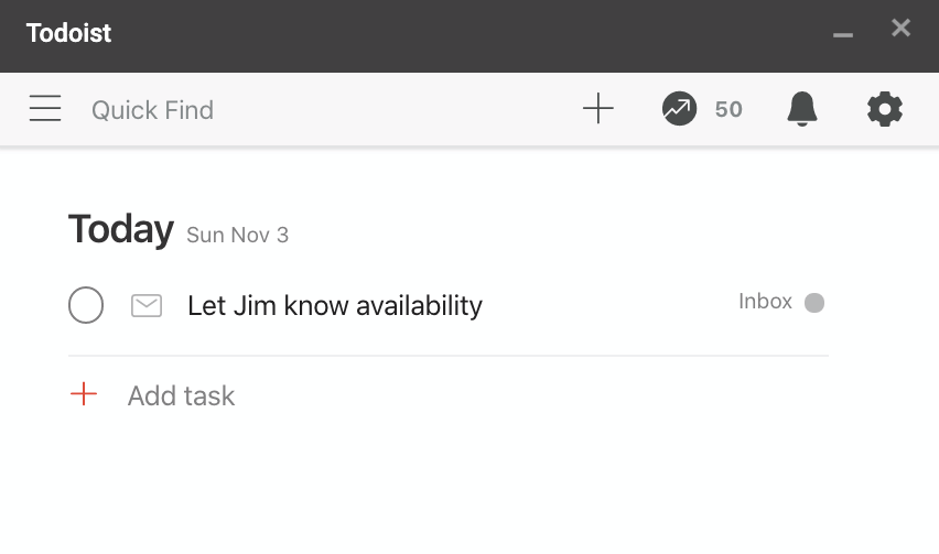 adding a task in todoist