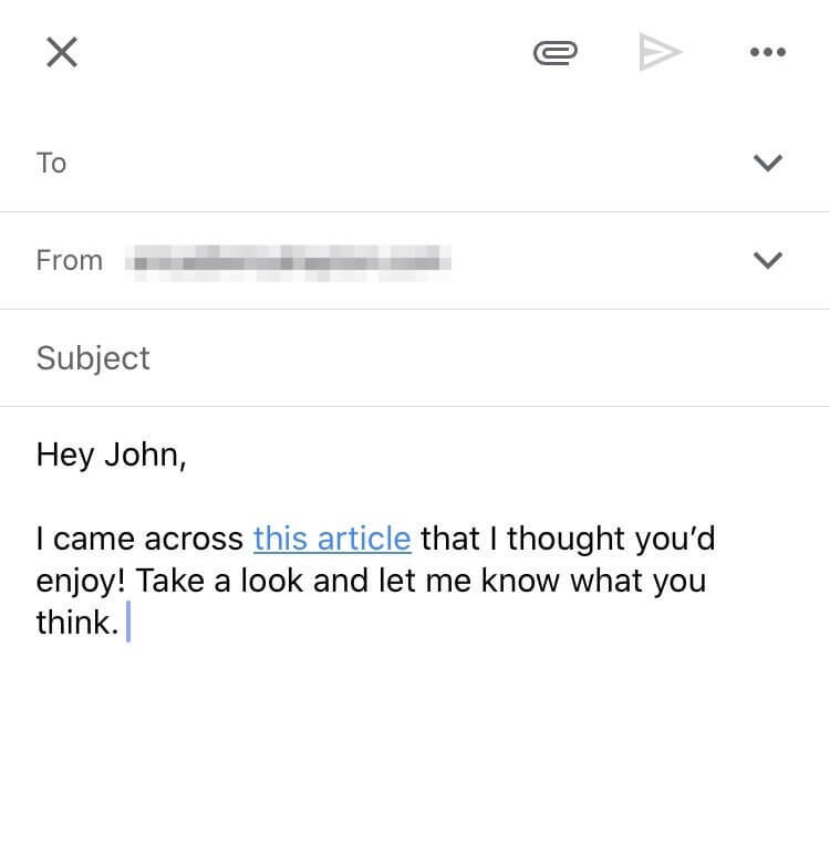 anchor text in gmail message