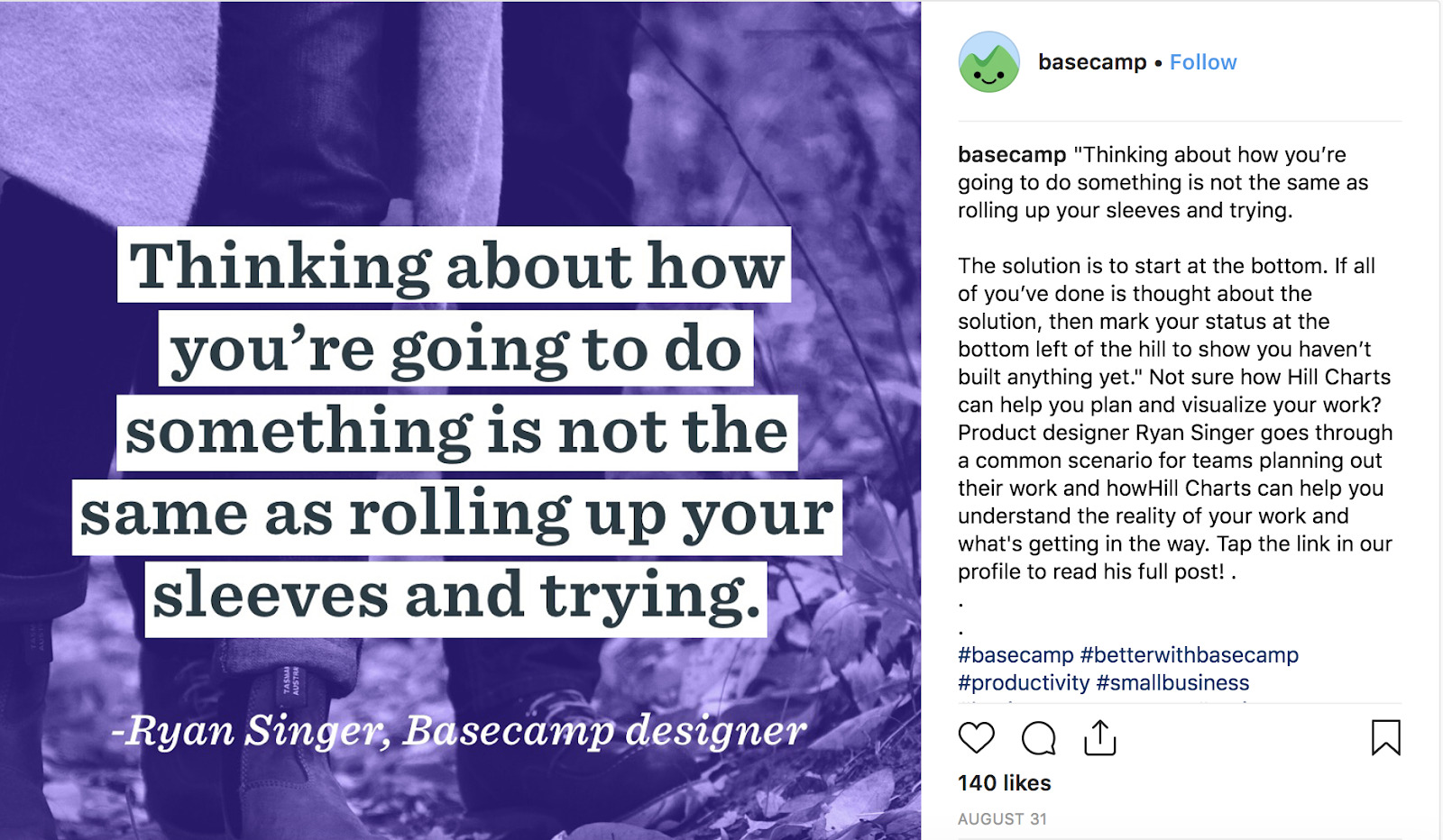 basecamp engages customers through instagram