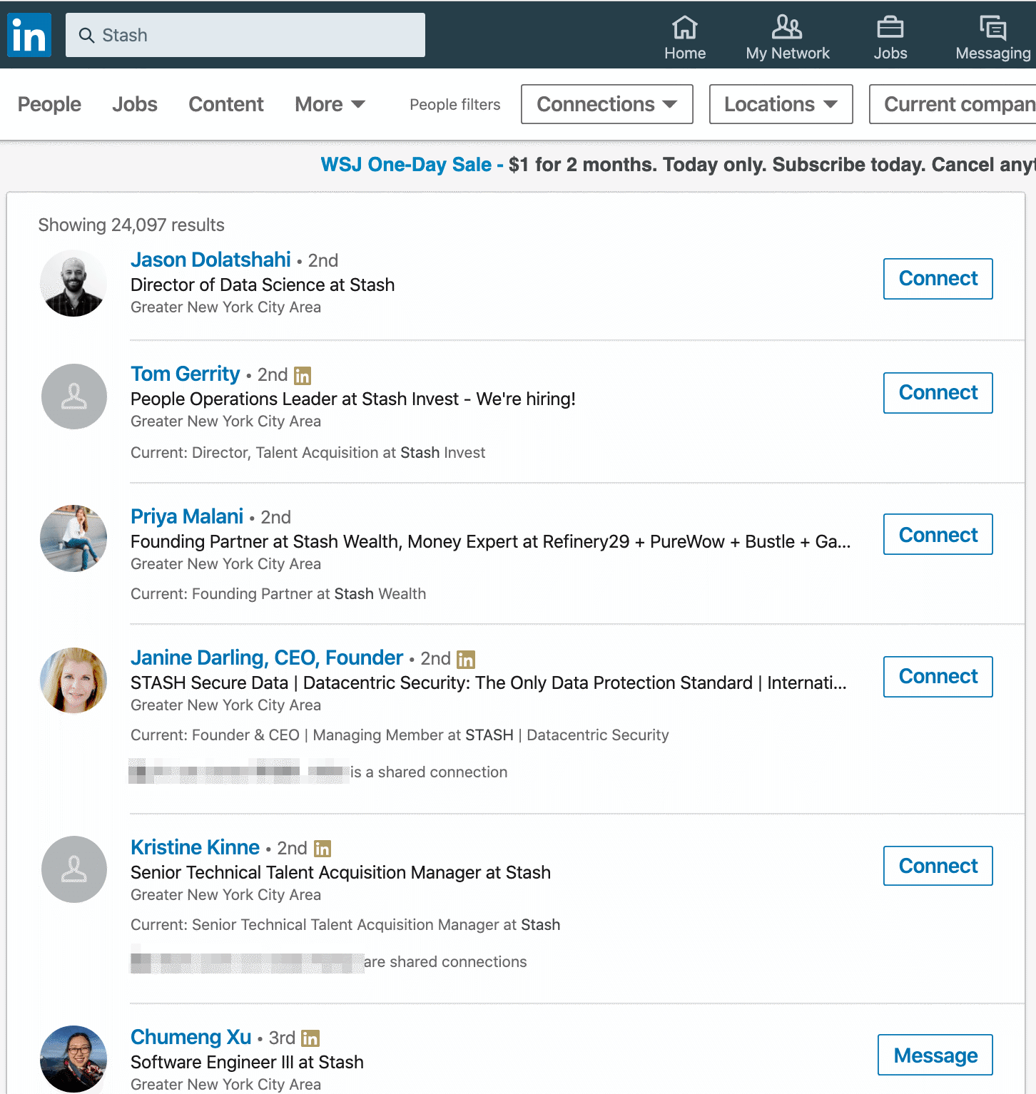 company search on linkedin