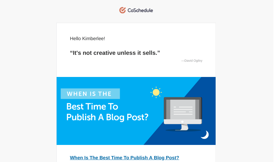 coschedule's educational email drip campaign
