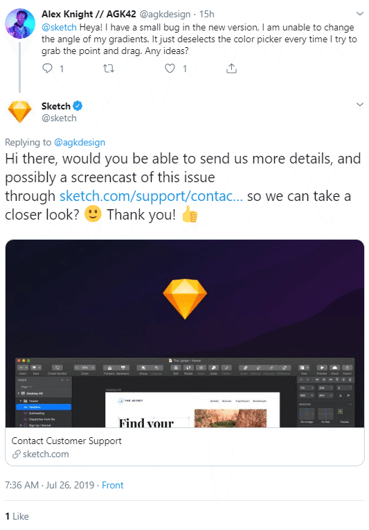 customer complaint on twitter example
