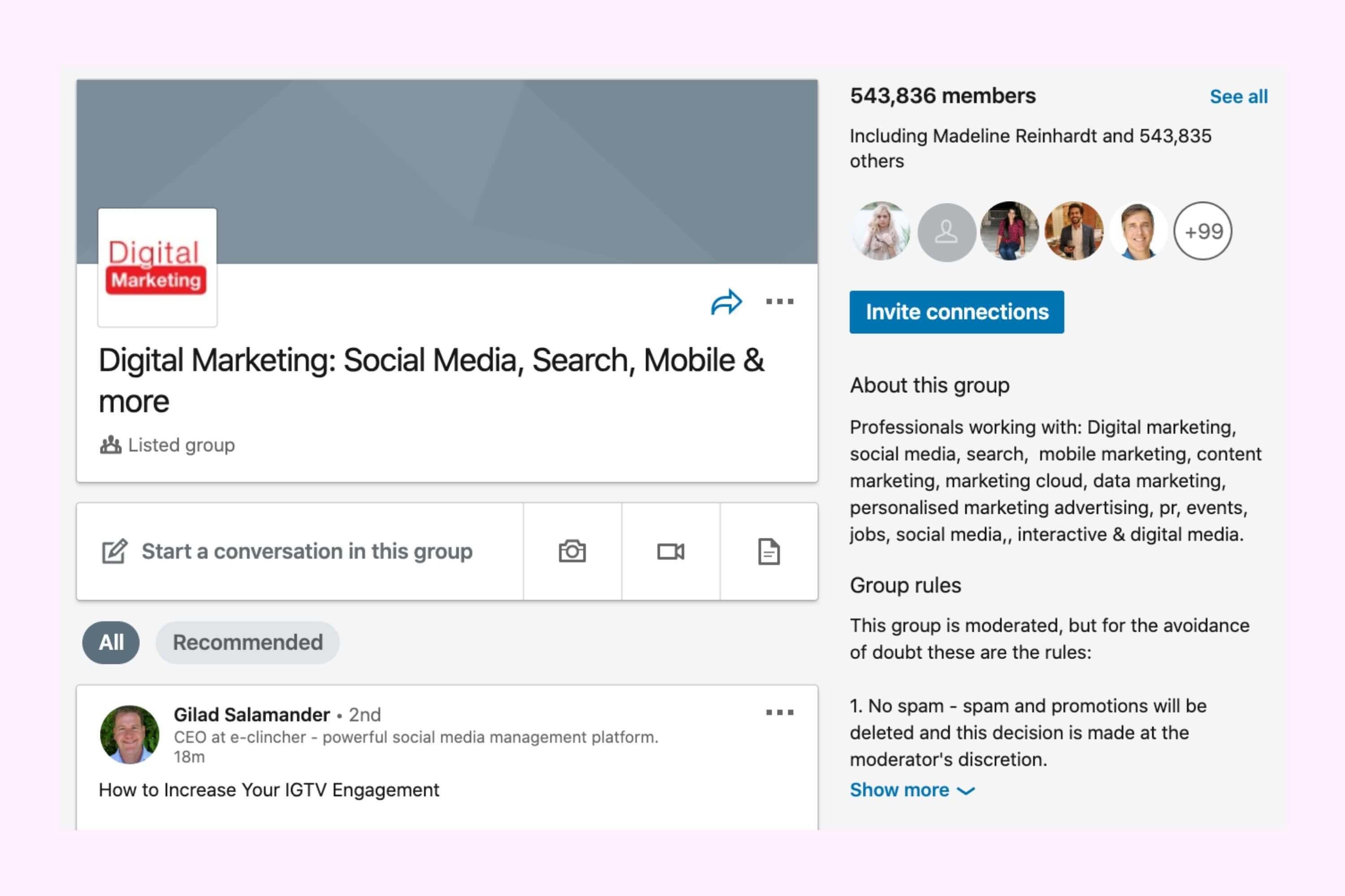 digital marketing linkedin group