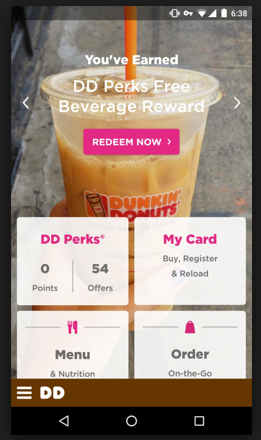 dunkin donuts rewards app