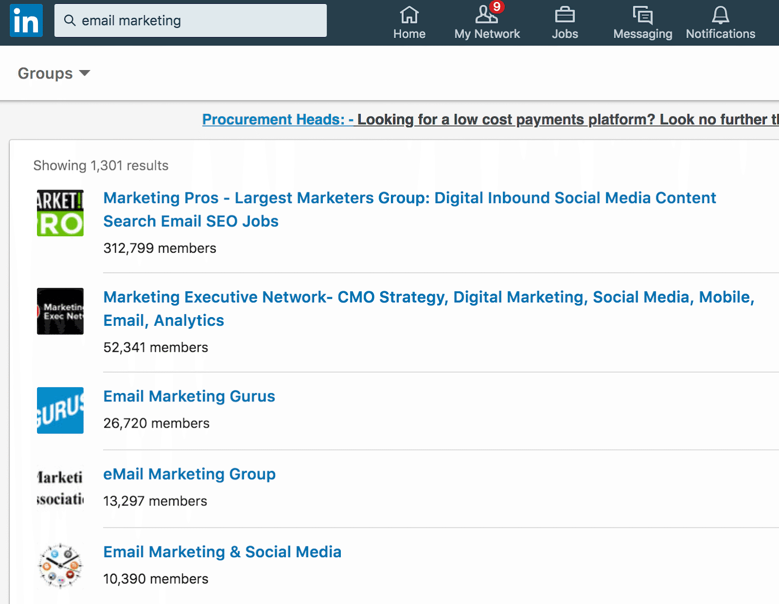 linkedin groups examples