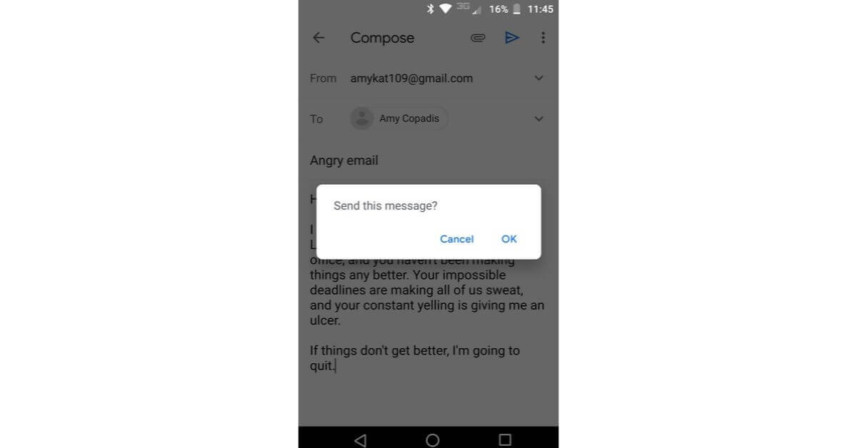 email send prompt in gmail mobile app