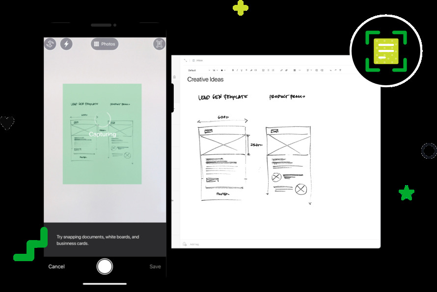 evernote camera option