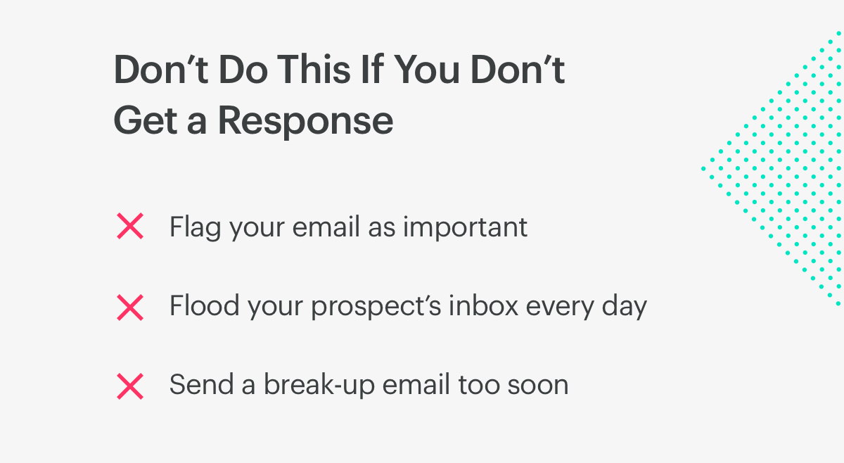 don't do this in a follow-up email if you don't get a response.