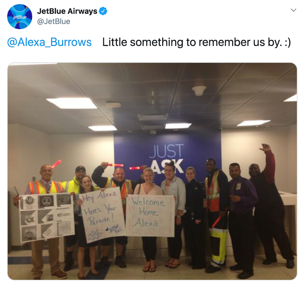 jetblue customer service tweet