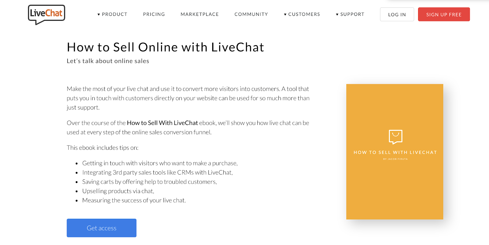 livechat sales enablement ebook example