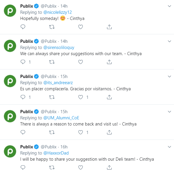 publix twitter example