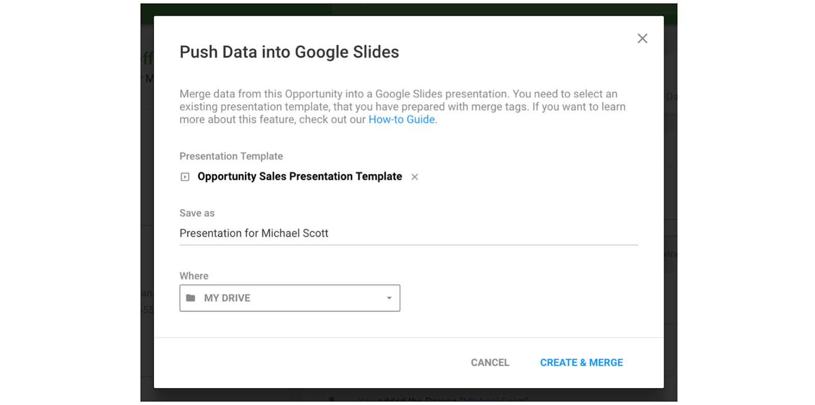 pushing data into google slides