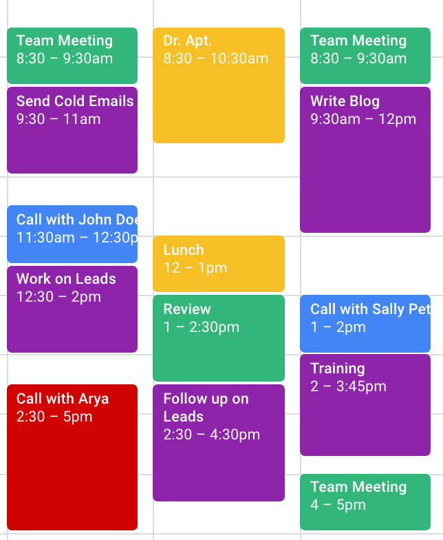 schedule blocking