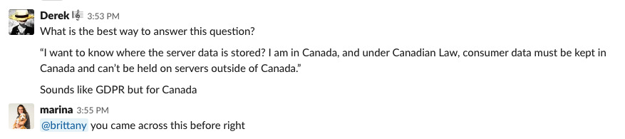 an example of how to use Slack to do team selling.