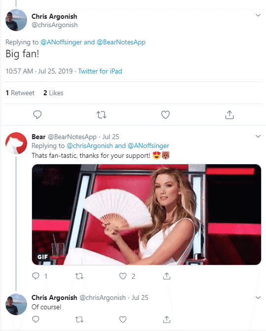 liking customers tweets