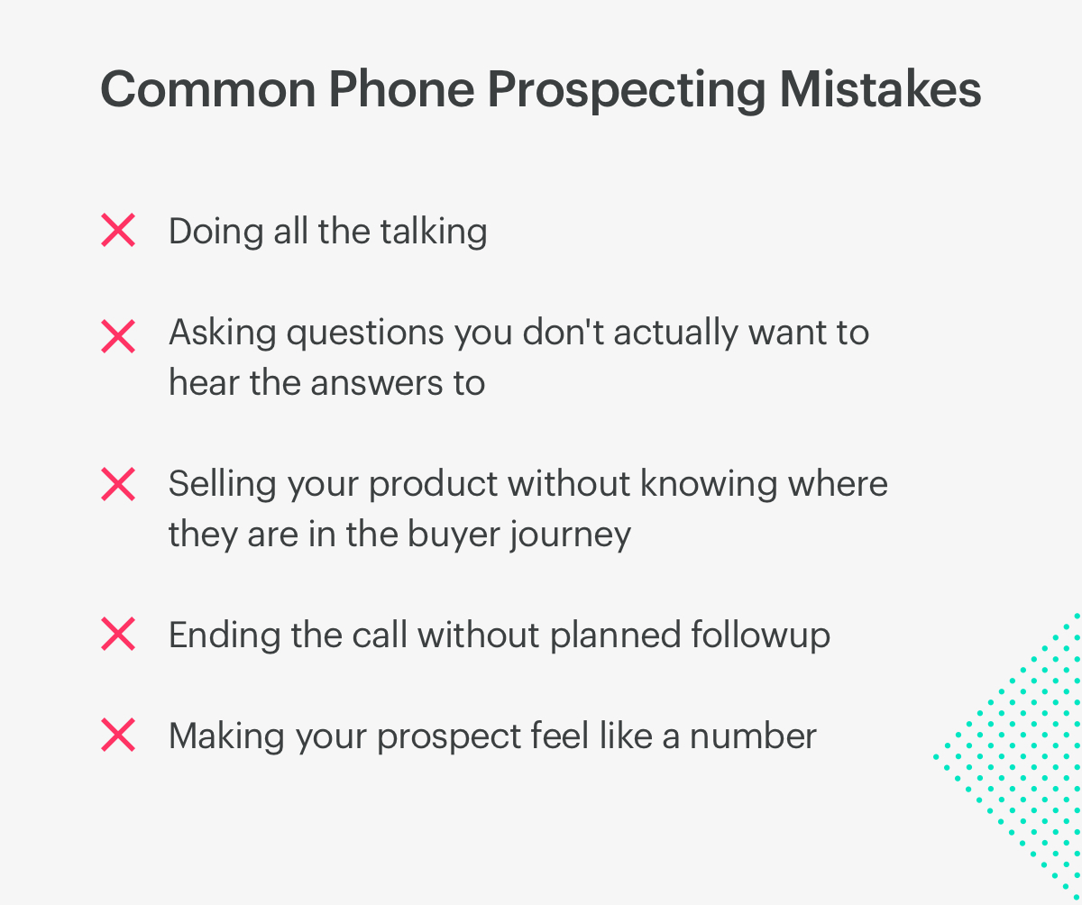 common phone sales prospecting mistakes.