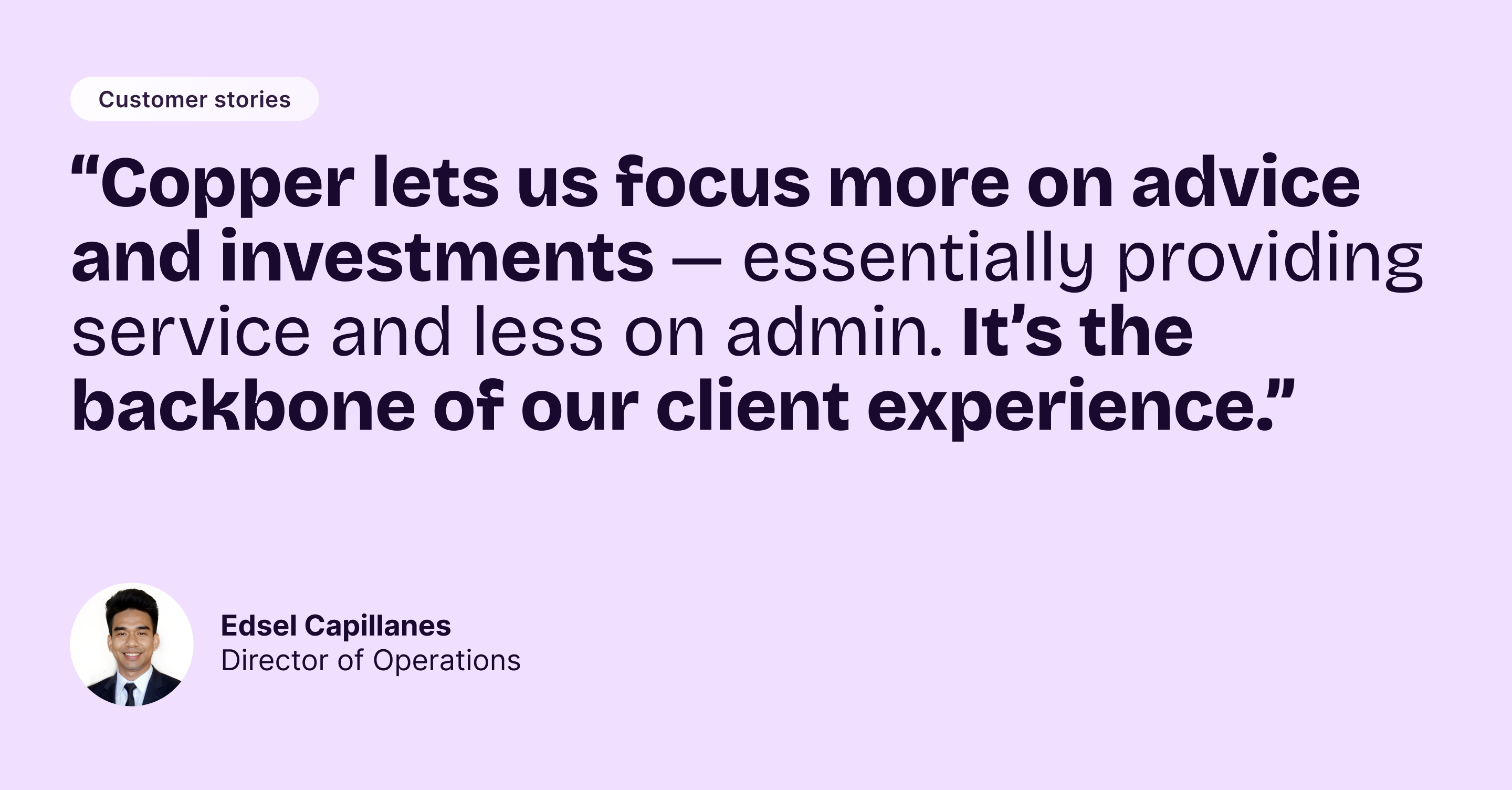 AJ Financial x Copper quote