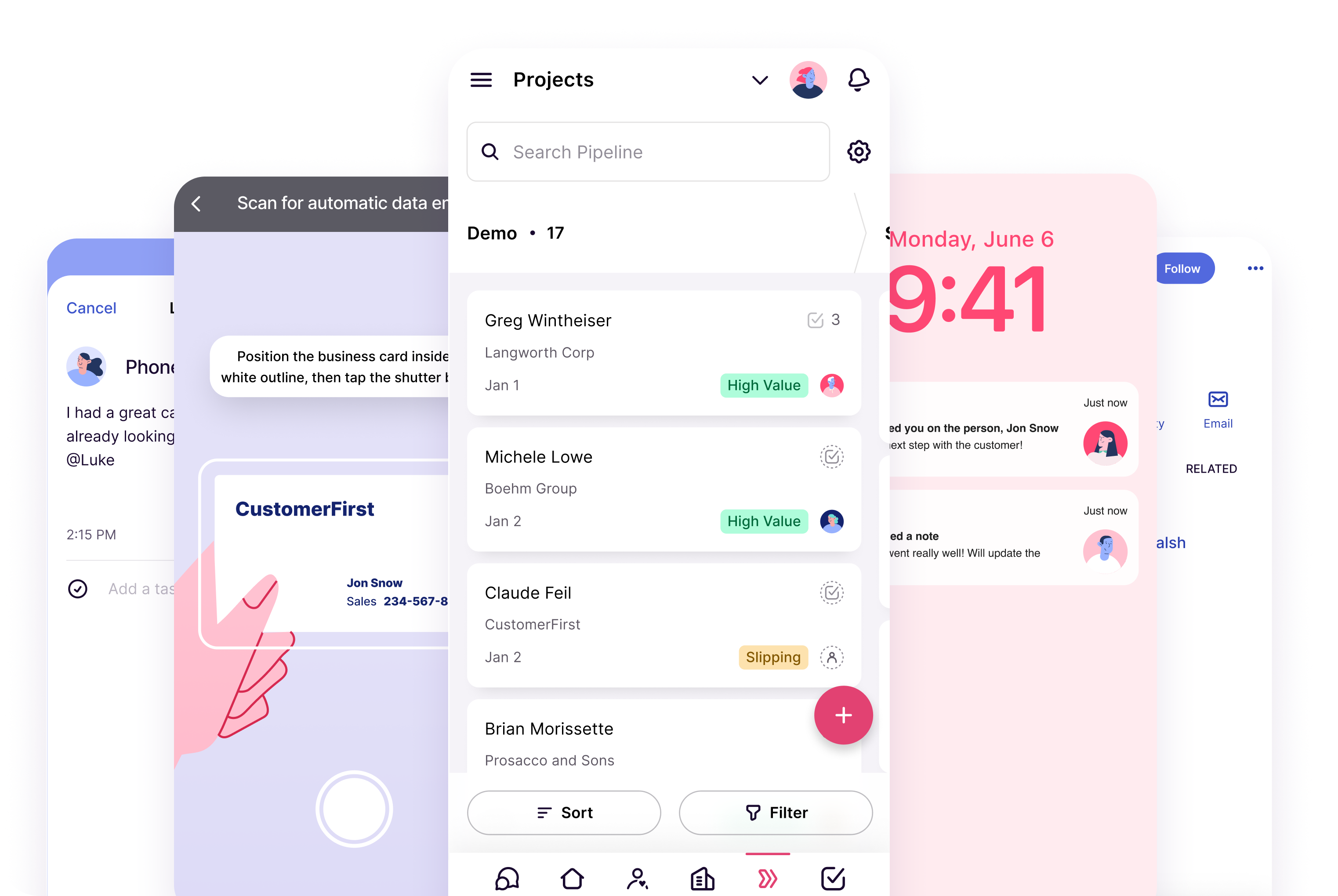 Copper mobile app with pipeline and activity features
