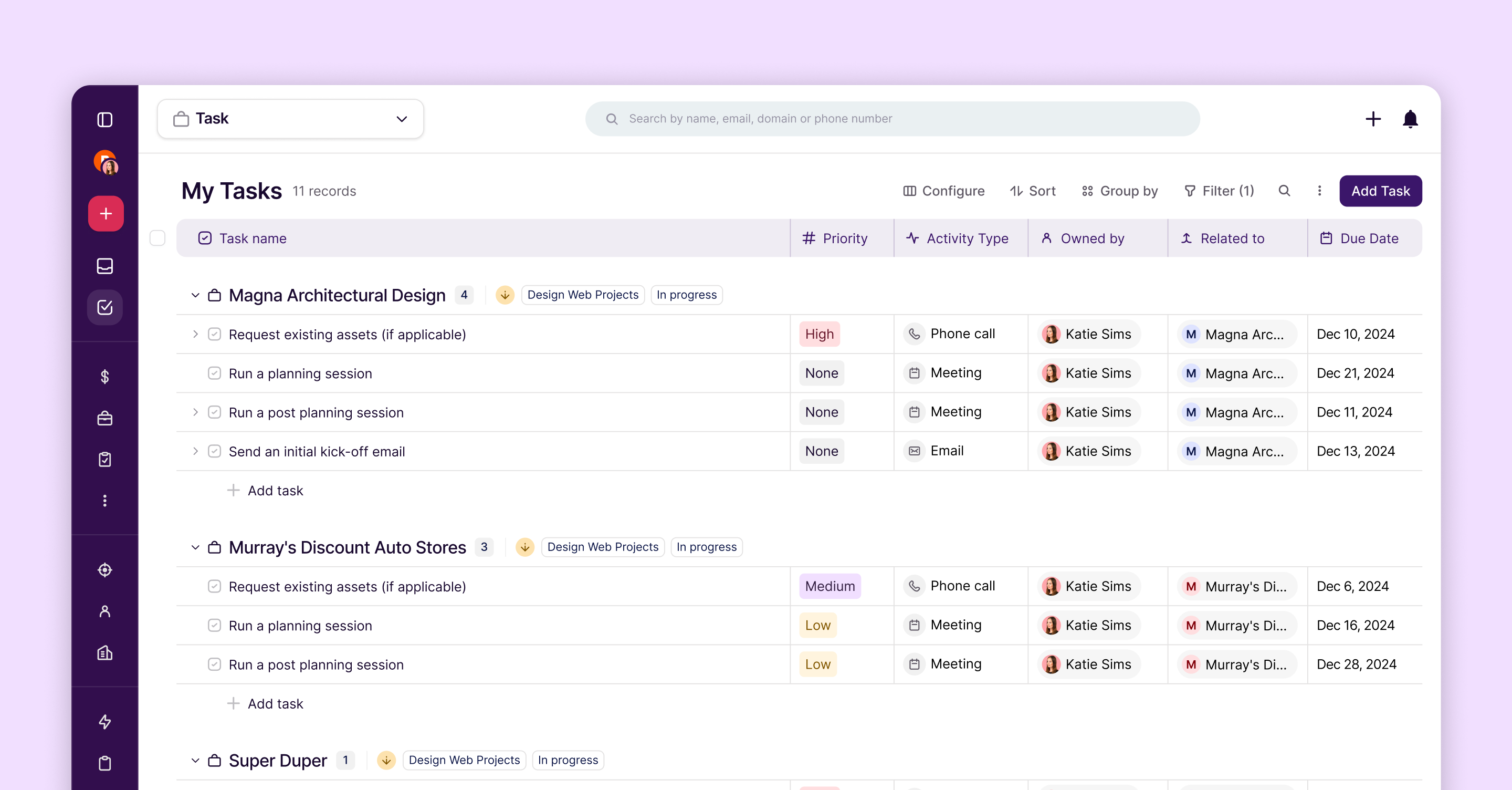 AJ Financial used Copper's tasks feature