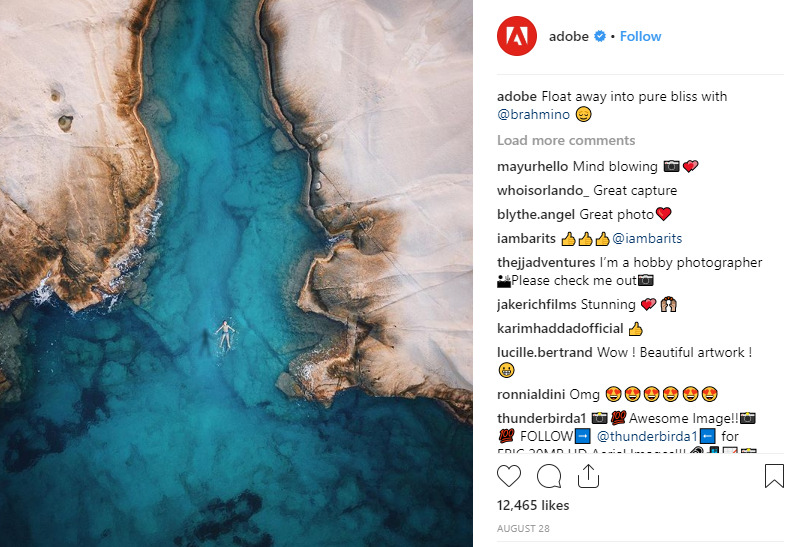 how adobe engages customers on instagram