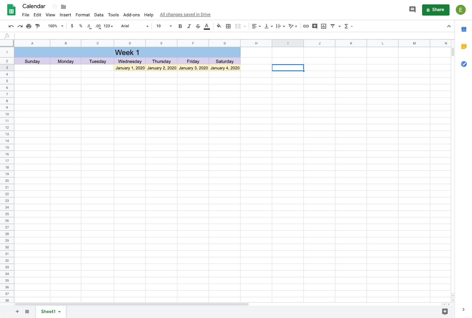 schedule templates for google docs