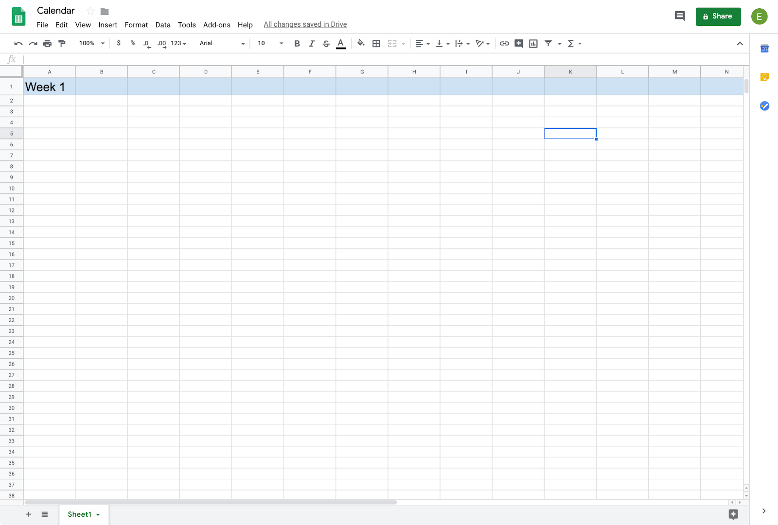 Creating A Dynamic Monthly Calendar In Google Sheets