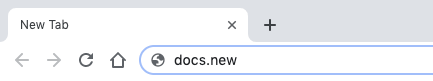 opening a new google doc in google chrome