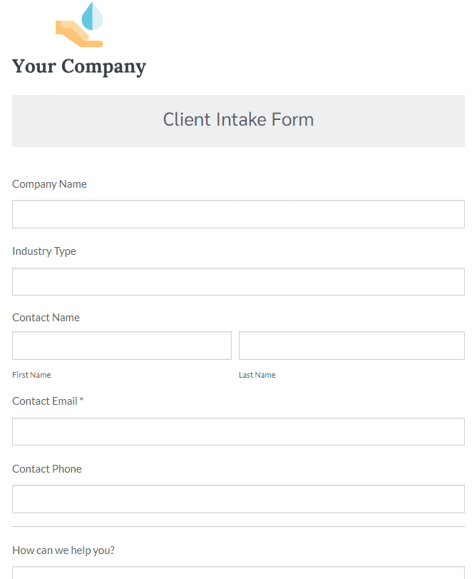 client intake form