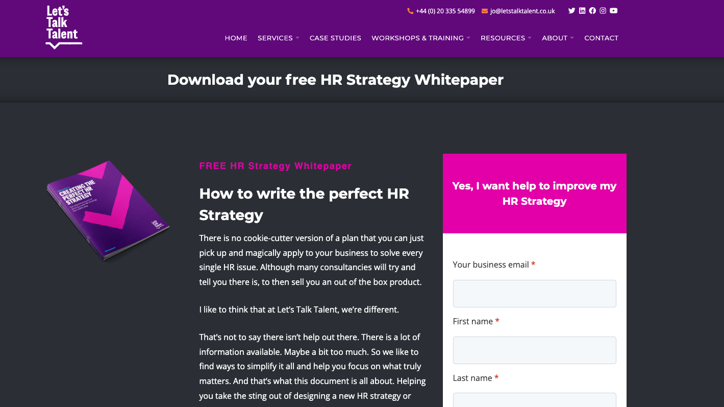 Let's Talk Talent gated content form