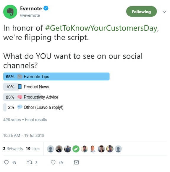 evernote twitter customer survey