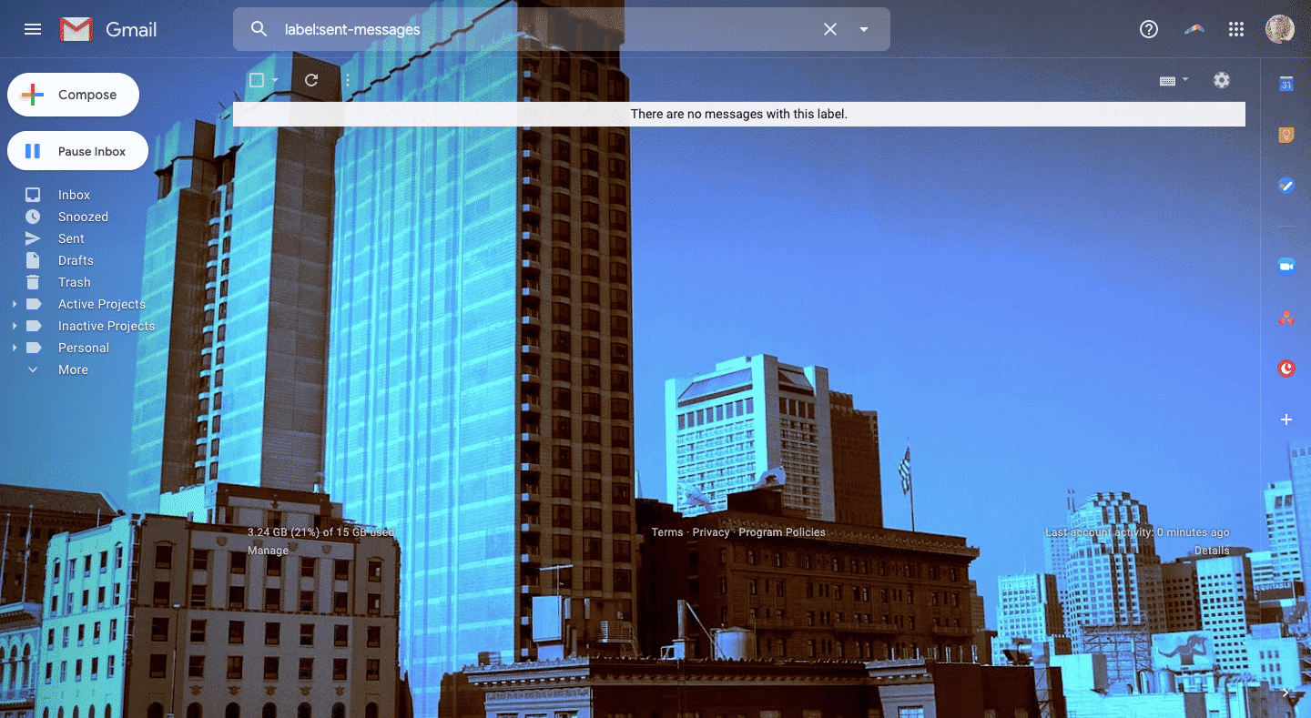gmail cityscape theme