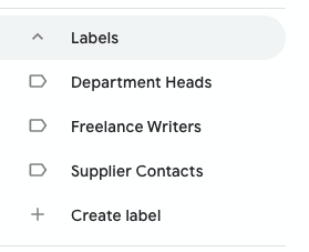 Gmail Contact Labels