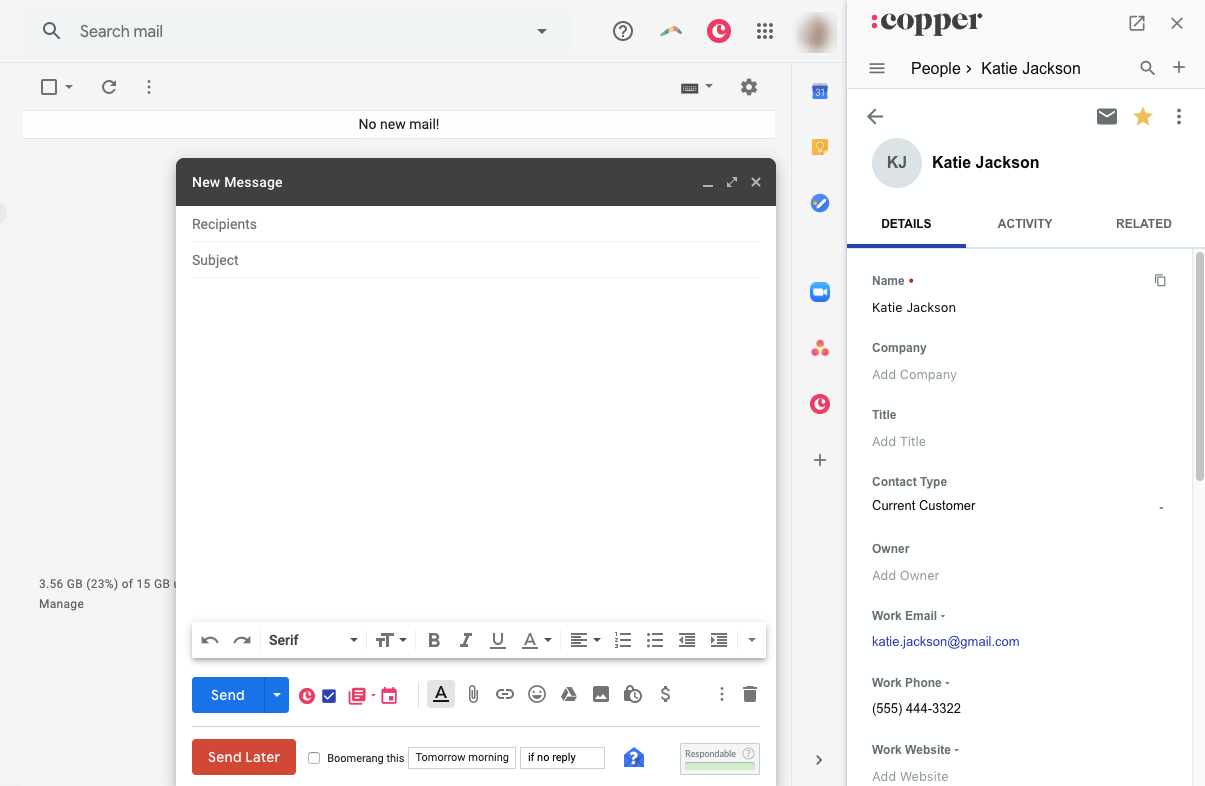 Gmail Copper Extension