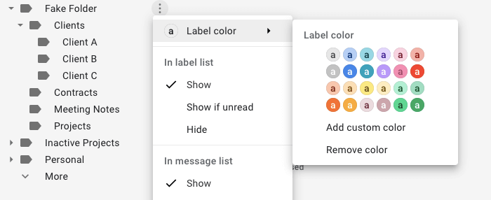 gmail color coding labels