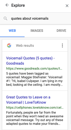 googling the web in google docs
