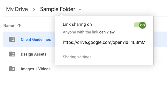 google drive shareable link