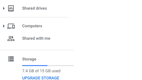 google drive usage and storage