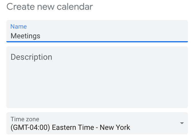 creating a new calendar in google calendar