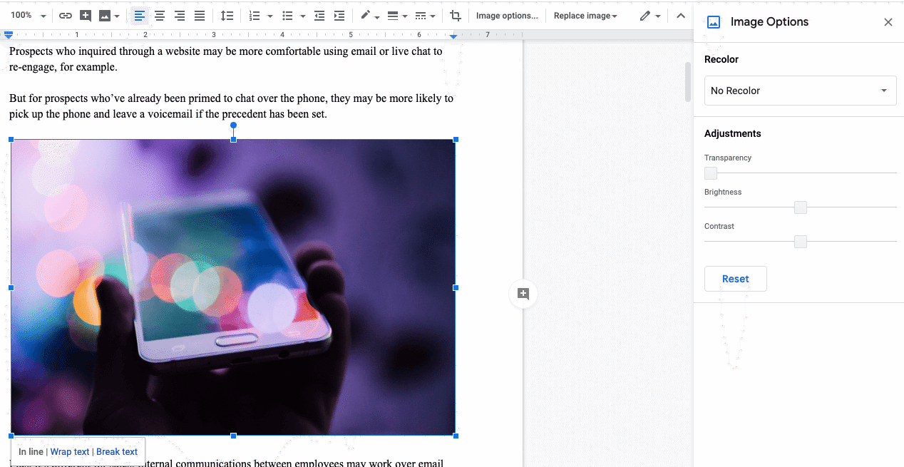 how to put a picture from windows photo viewer into google docs