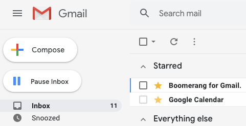 pausing gmail inbox with boomerang