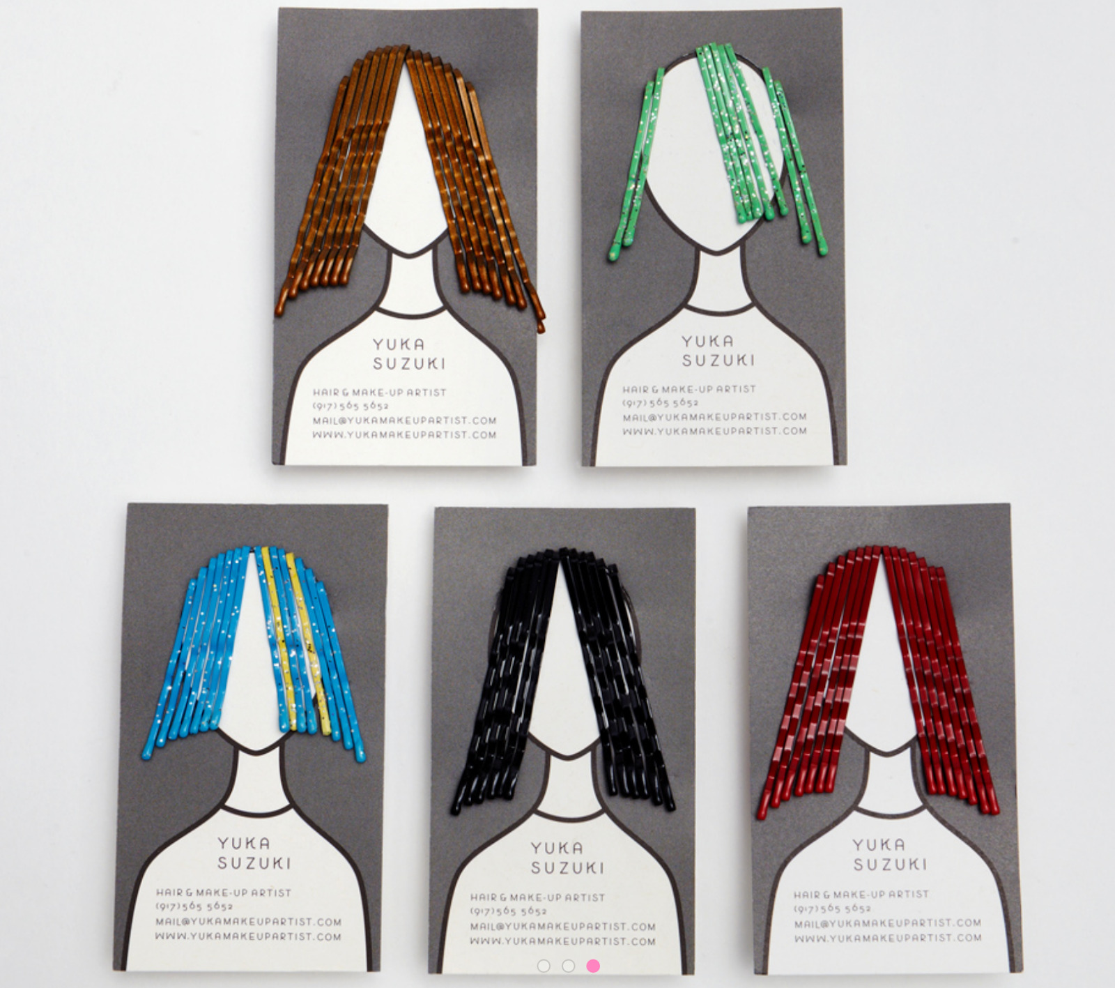 hairpins on business cards